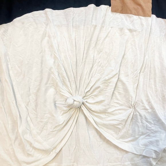 Tru Self Color Block Front Knot Top Black White Brown Women's Plus Size 1x - Picture 5 of 5